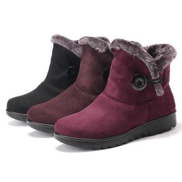 Botas De Nieve Cómodas Con Hebilla Para Mujer