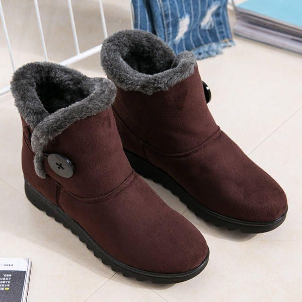 Botas De Nieve Cómodas Con Hebilla Para Mujer