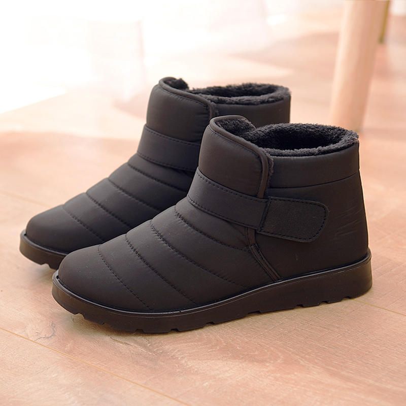 Botas De Nieve Con Velcro Con Forro Cálido E Impermeable Para Hombre