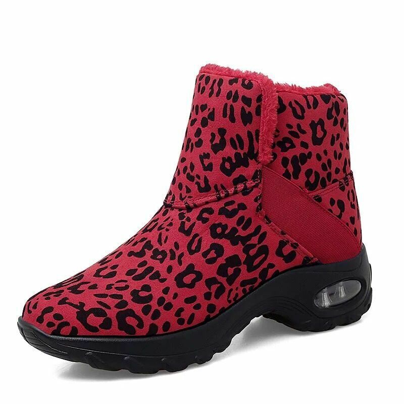 Botas De Nieve Cortas De Leopardo Antideslizantes Con Forro Cálido Para Mujer