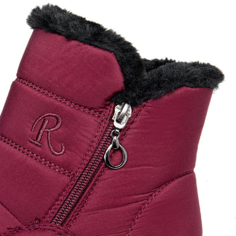 Botas De Nieve Cortas Para Mujer De Talla Grande Cómodas Impermeables Antideslizantes Con Cremallera Lateral