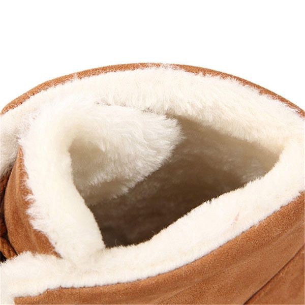 Botas De Nieve De Felpa Planas Cálidas De Invierno Para Mujer Botas Cortas Hasta El Tobillo