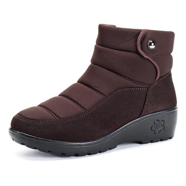 Botas De Nieve Forro De Piel Sintética Zapatos Con Cremallera Impermeables Para Mujer