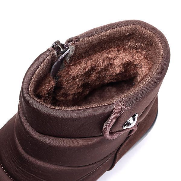 Botas De Nieve Forro De Piel Sintética Zapatos Con Cremallera Impermeables Para Mujer