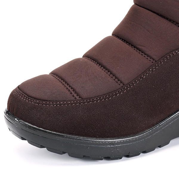 Botas De Nieve Forro De Piel Sintética Zapatos Con Cremallera Impermeables Para Mujer