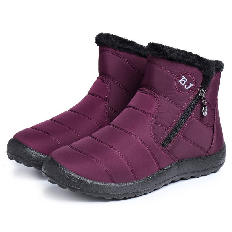 Botas De Nieve Informales Con Cremallera Para Mantener Calientes Las Mujeres