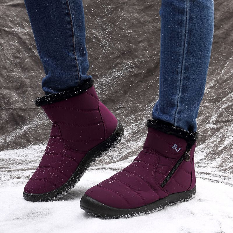 Botas De Nieve Informales Con Cremallera Para Mantener Calientes Las Mujeres