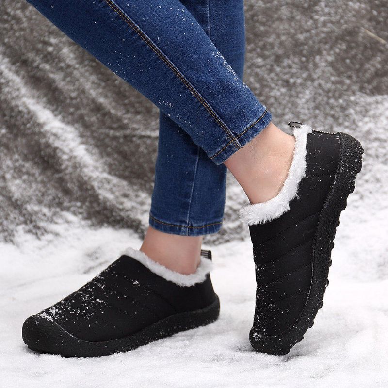 Botas De Nieve De Invierno Cálidas Con Forro De Felpa Impermeable Para Mujer