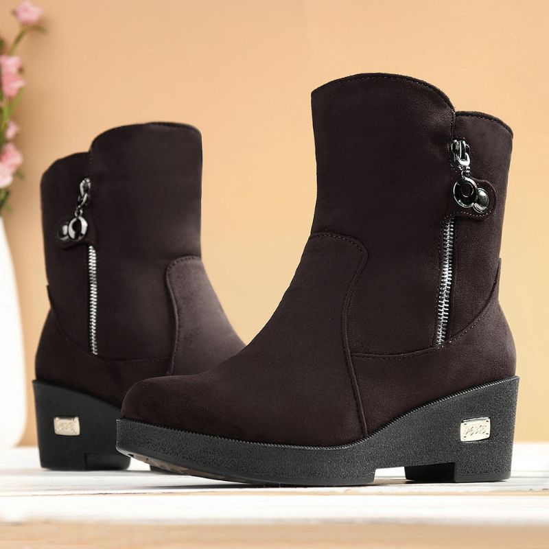 Botas De Nieve De Invierno De Gran Tamaño Para Mujer Botines Cálidos