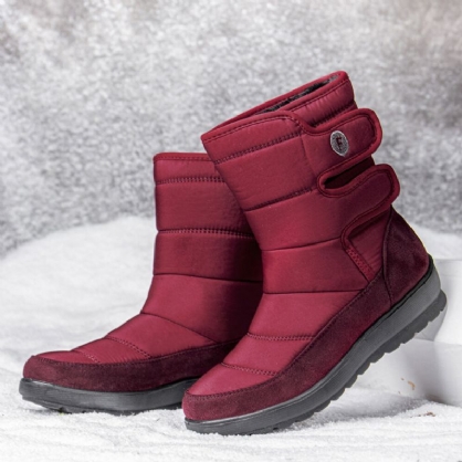 Botas De Nieve De Pantorrilla Corta Con Lazo Cálido E Impermeable Para Mujer