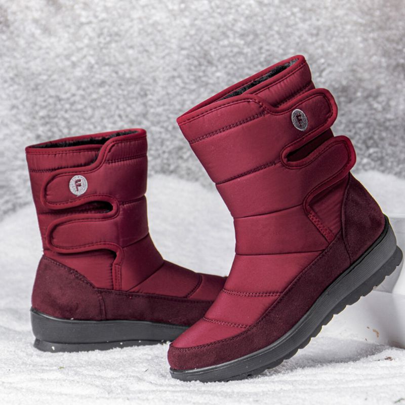 Botas De Nieve De Pantorrilla Corta Con Lazo Cálido E Impermeable Para Mujer