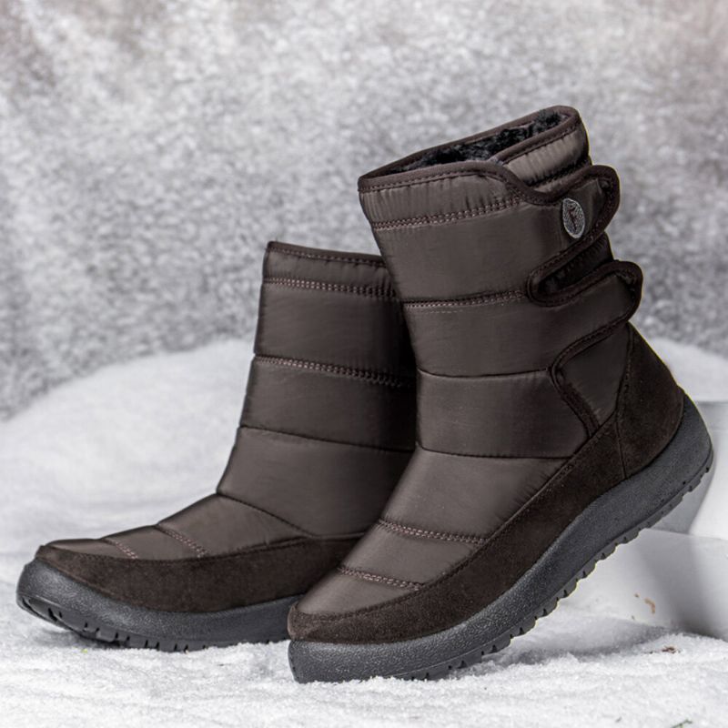 Botas De Nieve De Pantorrilla Corta Con Lazo Cálido E Impermeable Para Mujer