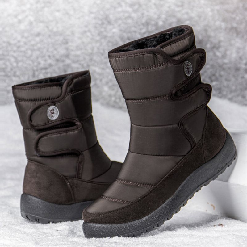 Botas De Nieve De Pantorrilla Corta Con Lazo Cálido E Impermeable Para Mujer