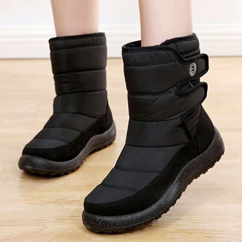 Botas De Nieve De Pantorrilla Corta Con Lazo Cálido E Impermeable Para Mujer