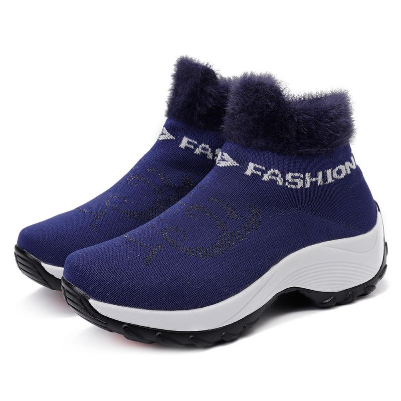 Botas De Nieve Para Exteriores Con Forro Cómodo Informal De Talla Grande