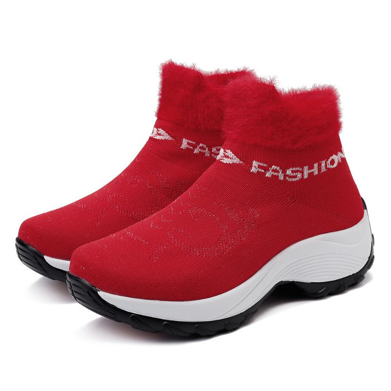 Botas De Nieve Para Exteriores Con Forro Cómodo Informal De Talla Grande