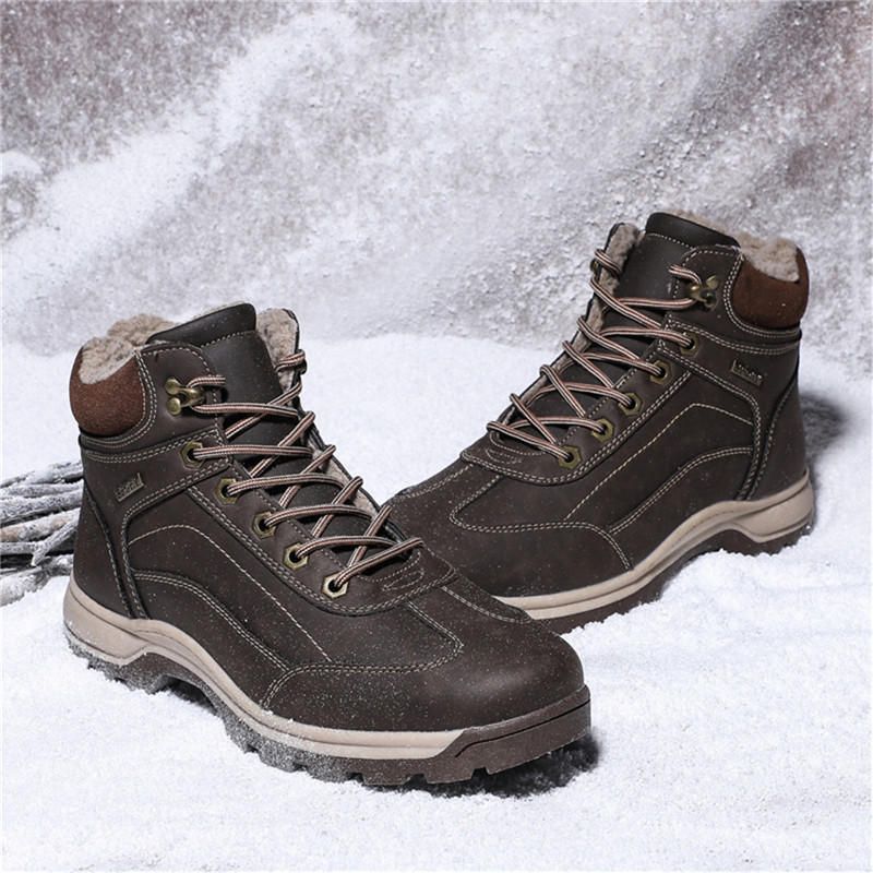 Botas De Nieve Para Exteriores Suaves Informales Con Forro De Felpa Cálido De Invierno Para Hombre