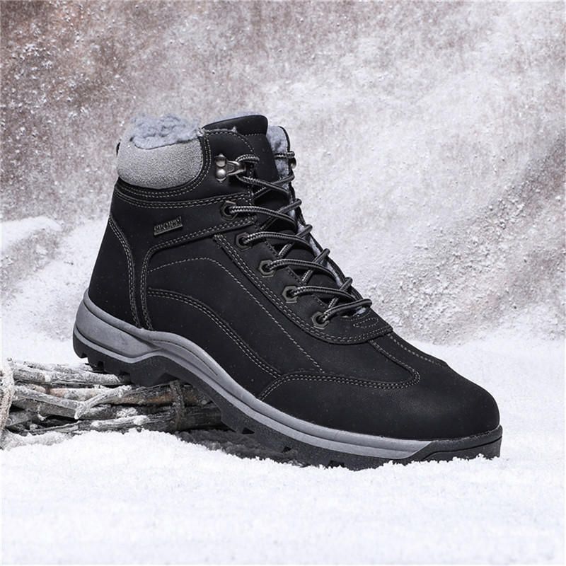 Botas De Nieve Para Exteriores Suaves Informales Con Forro De Felpa Cálido De Invierno Para Hombre