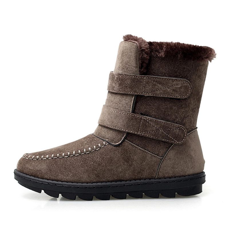 Botas De Nieve Para Mujer Zapatos Casuales Con Forro De Piel Con Lazo De Gancho