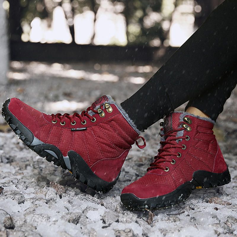 Botas De Nieve Para Senderismo Cálidas Al Aire Libre Antideslizantes De Gran Tamaño Para Mujer