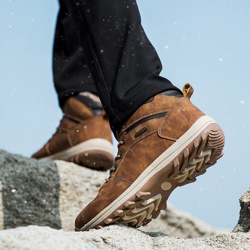 Botas De Senderismo Antideslizantes Con Forro Cálido Impermeables Al Aire Libre Para Hombres