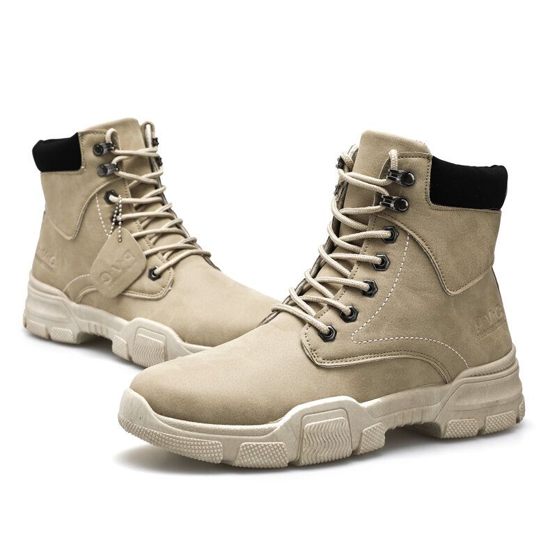 Botines Casuales Con Cordones De Cuero De Microfibra Con Estilo Deportivo Para Hombre