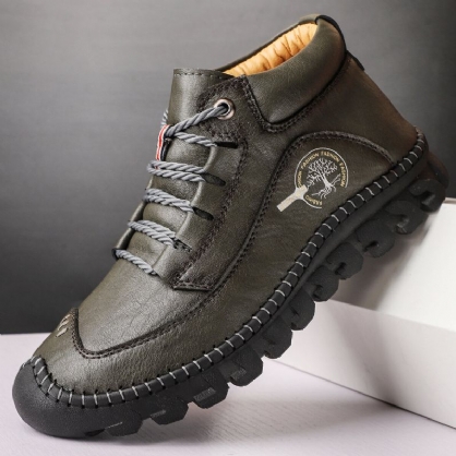 Botines Casuales Suaves Antideslizantes De Cuero Genuino Para Hombre