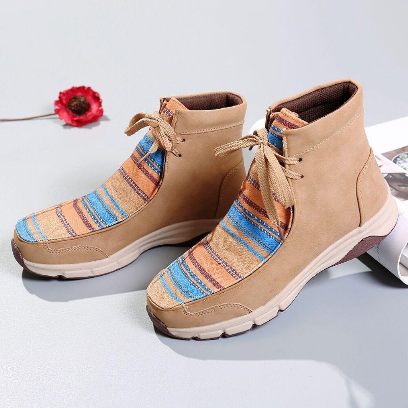 Botines Con Cordones Cómodos De Invierno Para Mujer