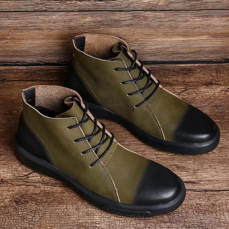 Botines De Cuero Con Estilo Vintage Especiales Para Hombres