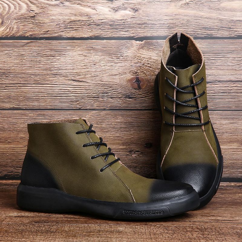 Botines De Cuero Con Estilo Vintage Especiales Para Hombres