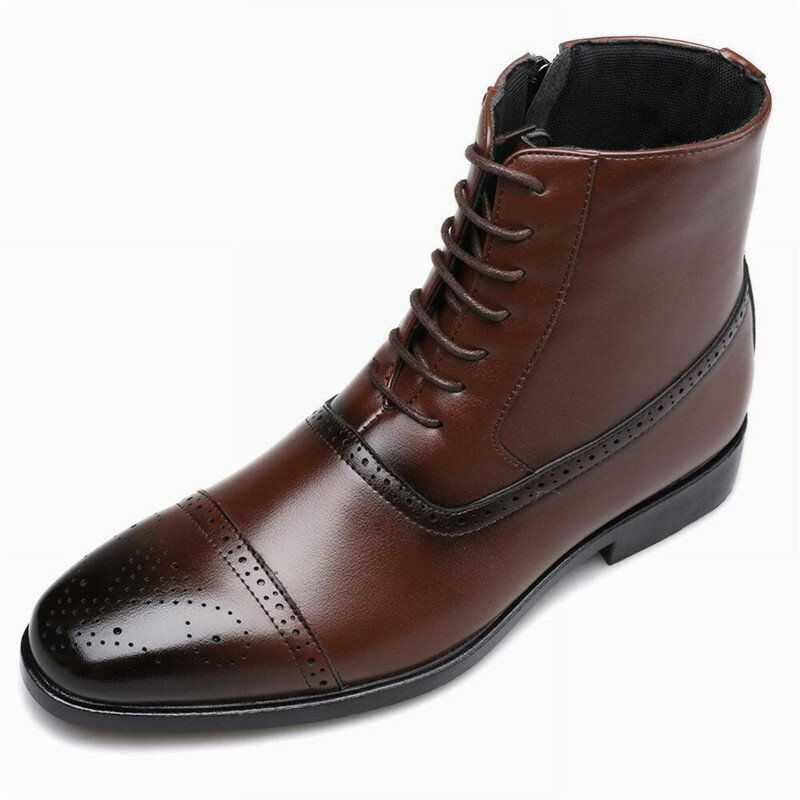 Botines Formales Estilo Brogue Casuales Resistentes A Los Resbalones Tallados Para Hombre