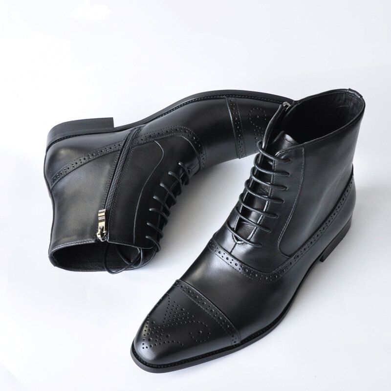 Botines Formales Estilo Brogue Casuales Resistentes A Los Resbalones Tallados Para Hombre