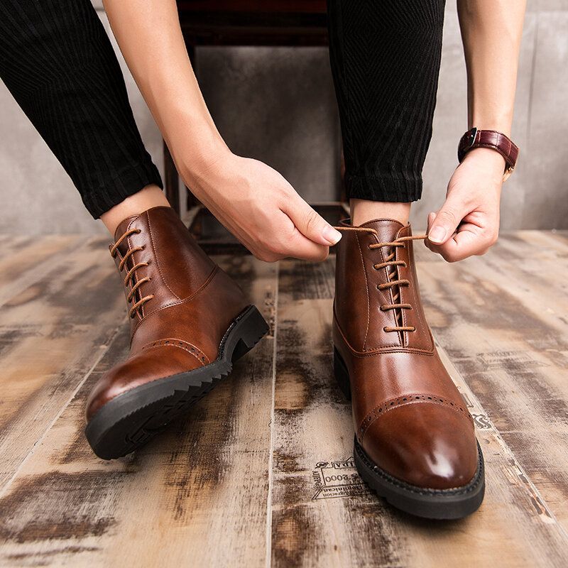 Botines Informales De Negocios Con Cordones Cómodos Y Cómodos Para Hombre