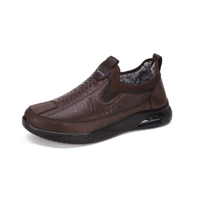 Botines De Invierno Con Forro Cálido Y Suave Acolchado Cómodo De Cuero De Microfibra Suave Para Hombre