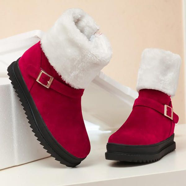 Botines De Invierno Para Mujer Forro De Piel Con Cremallera Mantén Las Botas De Nieve Calientes