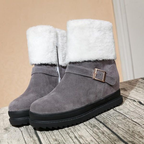 Botines De Invierno Para Mujer Forro De Piel Con Cremallera Mantén Las Botas De Nieve Calientes