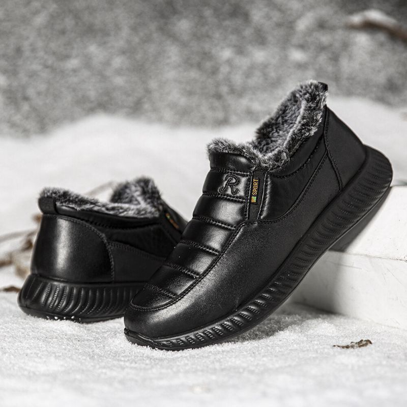 Botines De Nieve Para Hombre De Tela Impermeable De Felpa Ligera Cálidos Suaves Para La Nieve