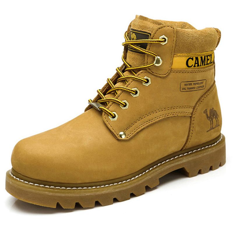 Camel Crown Botines De Trabajo Cómodos De Piel De Vaca Casaul Antideslizantes Para Hombre