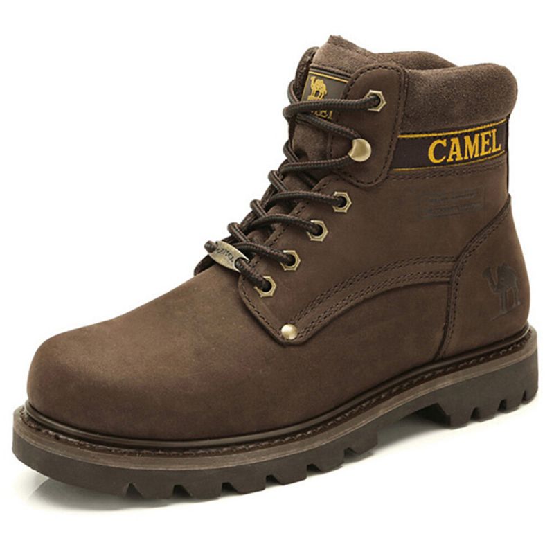 Camel Crown Botines De Trabajo Cómodos De Piel De Vaca Casaul Antideslizantes Para Hombre