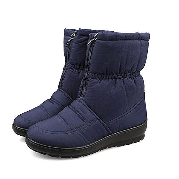 Mujeres De Gran Tamaño Invierno Mantener Abrigado Botas Impermeables Para La Nieve Botas De Algodón Botas Cálidas De Felpa