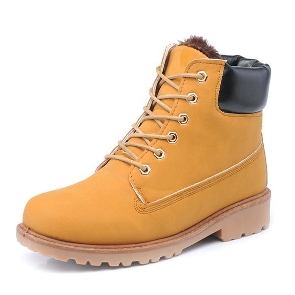 Nuevos Hombres Botines Cortos Thicking Keep Warm Felpa Moda Botas De Invierno Zapatos Planos Casuales