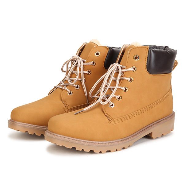 Nuevos Hombres Botines Cortos Thicking Keep Warm Felpa Moda Botas De Invierno Zapatos Planos Casuales