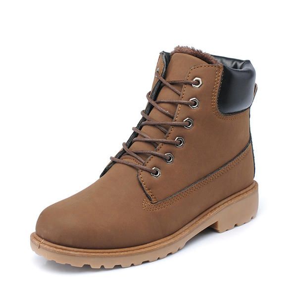 Nuevos Hombres Botines Cortos Thicking Keep Warm Felpa Moda Botas De Invierno Zapatos Planos Casuales