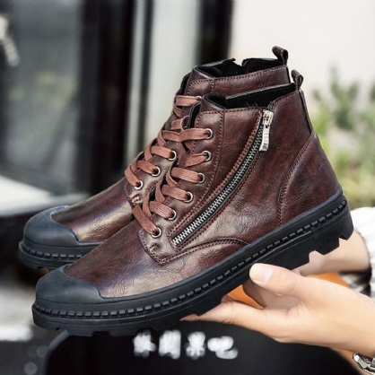 Ocio Al Aire Libre Zapatos De Cuero Cómodos Botines Para Hombres