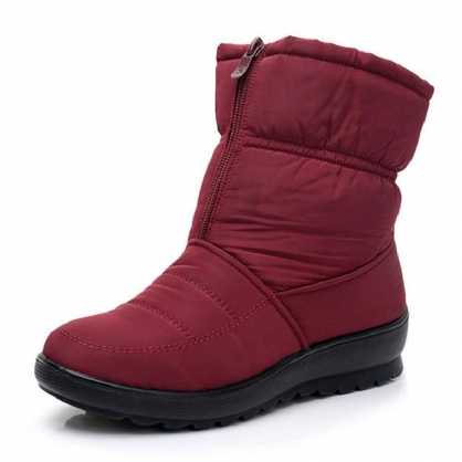 Zapatos De Invierno Para Mujer Botas De Nieve A Media Pierna Con Cremallera Impermeable