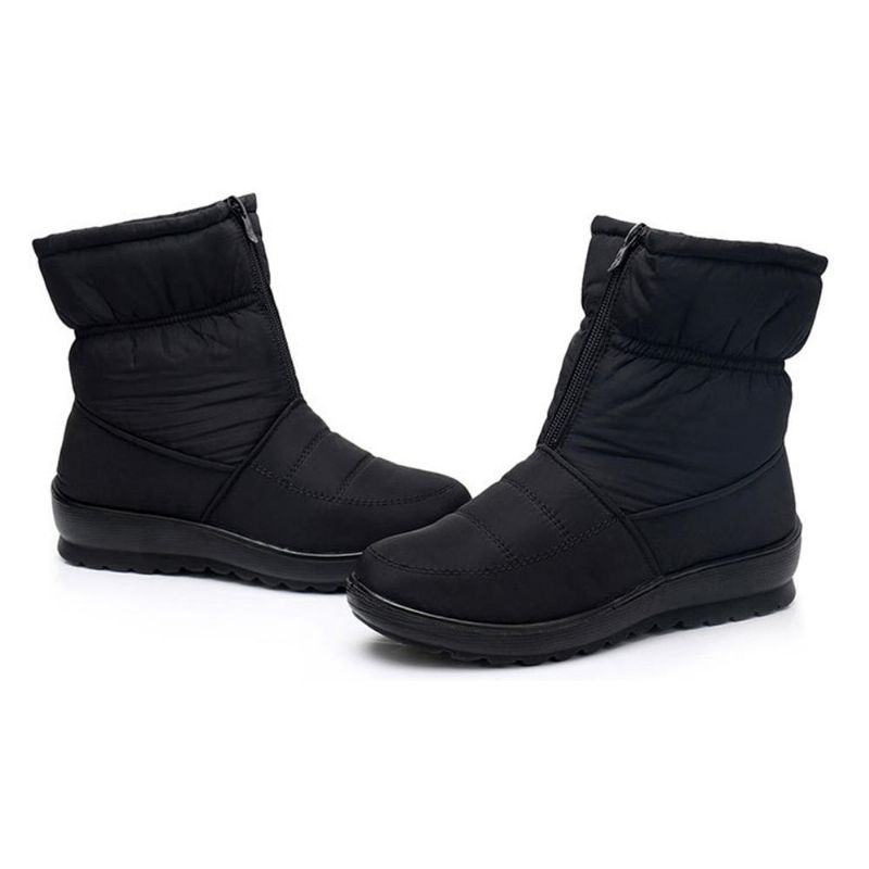 Zapatos De Invierno Para Mujer Botas De Nieve A Media Pierna Con Cremallera Impermeable