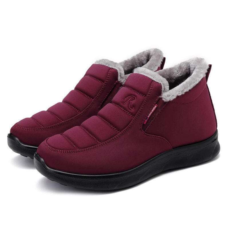 Zapatos De Invierno Para Mujer Botas De Nieve De Color Sólido