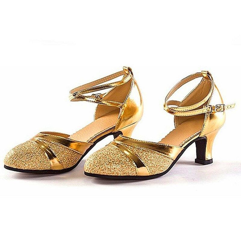 Hebilla De Costura Para Mujer 5.5cm Tacón Moda Salón De Baile Tango Zapatos De Baile Bombas