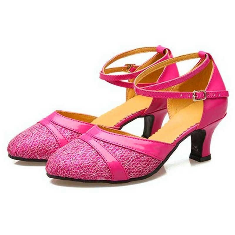 Hebilla De Costura Para Mujer 5.5cm Tacón Moda Salón De Baile Tango Zapatos De Baile Bombas