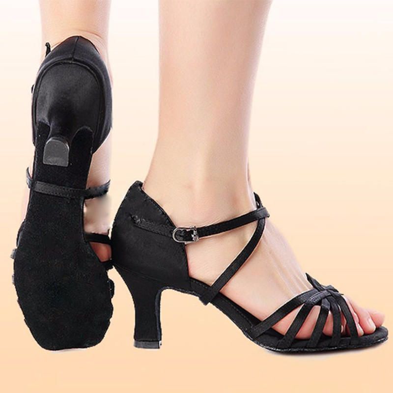 Zapatos De Baile De Tacón De Moda De Color Sólido Para Mujer Sandalias De Vestir